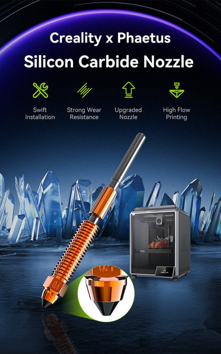 Creality 3D Printer & Accessories Creality x Phaetus Silicon Carbide Nozzle Creality K1 Max Nozzle 0.4mm