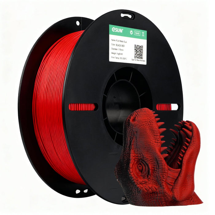 ESUN Filament Black/Red [New] eSun Matte PLA 3D Print Filament 1.75mm 1kg