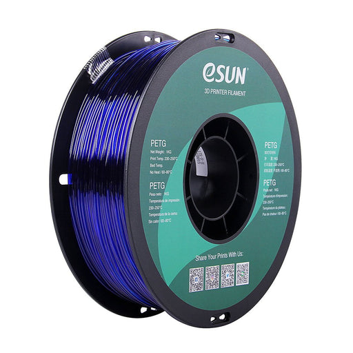 ESUN Filament Blue (Transparent) eSUN PETG 3D Filament 1.75mm 1kg