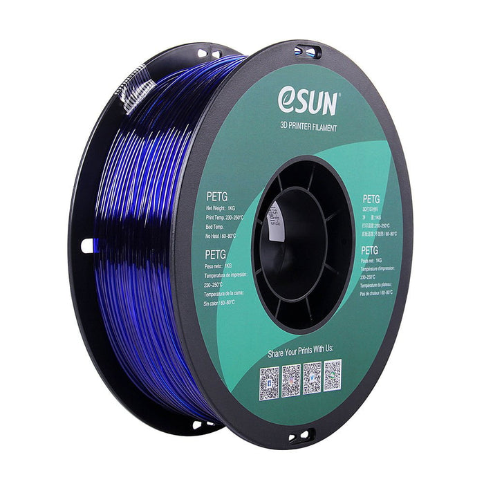 ESUN Filament Blue (Transparent) eSUN PETG 3D Filament 1.75mm 1kg