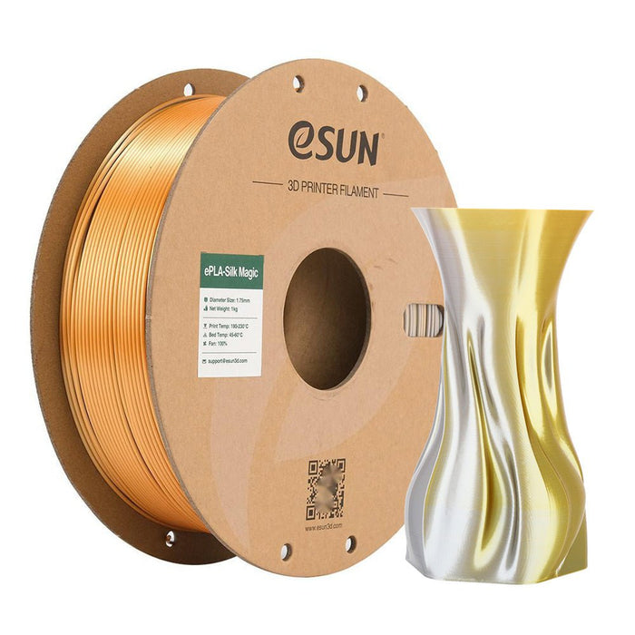 ESUN Filament Gold/Silver eSun eSilk-Magic Dual Colour 3D Print Filament 1.75mm 1kg
