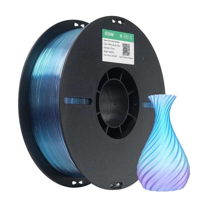 ESUN Filament Purple Blue Cyan eSun PLA-Clear Rainbow 3D Print Filament 1.75mm 1kg