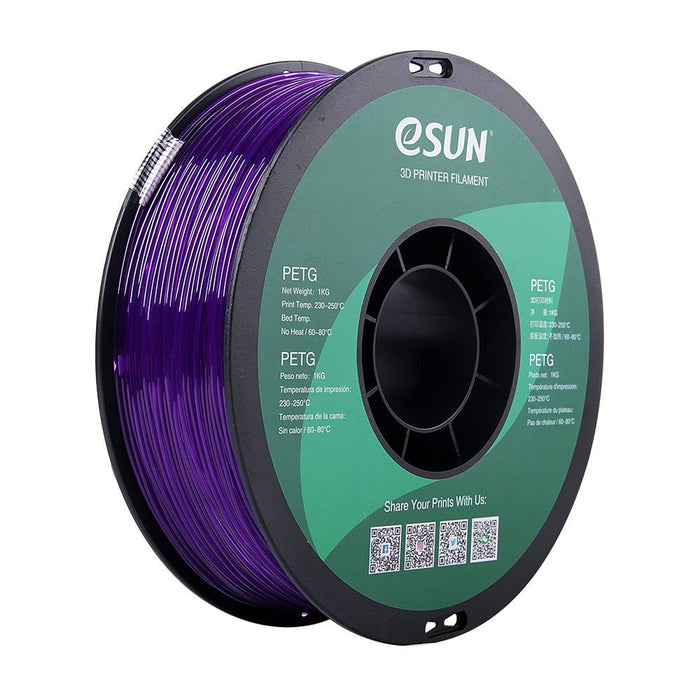 ESUN Filament Purple (Transparent) eSUN PETG 3D Filament 1.75mm 1kg
