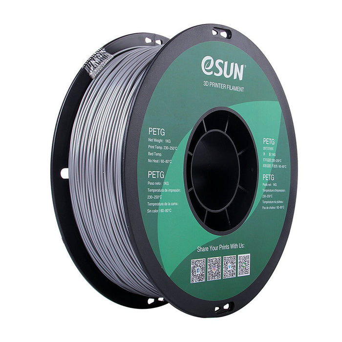 ESUN Filament Solid Silver eSUN PETG 3D Filament 1.75mm 1kg