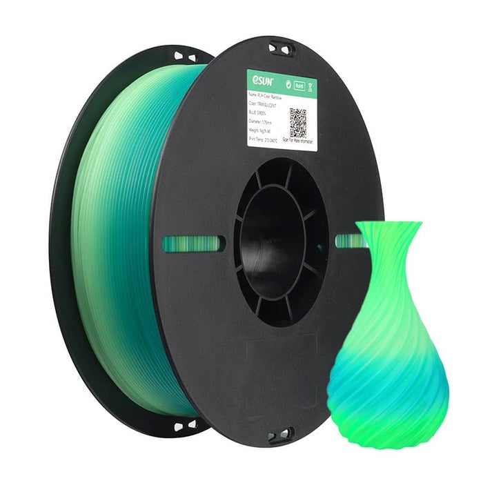 ESUN Filament Translucent Blue Green eSun PLA-Clear Rainbow 3D Print Filament 1.75mm 1kg