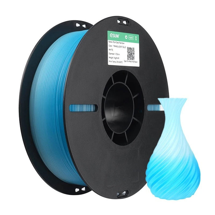 ESUN Filament Translucent Blue White eSun PLA-Clear Rainbow 3D Print Filament 1.75mm 1kg