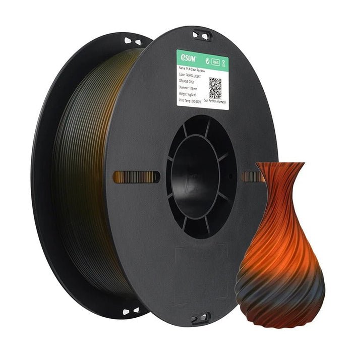 ESUN Filament Translucent Orange Grey eSun PLA-Clear Rainbow 3D Print Filament 1.75mm 1kg