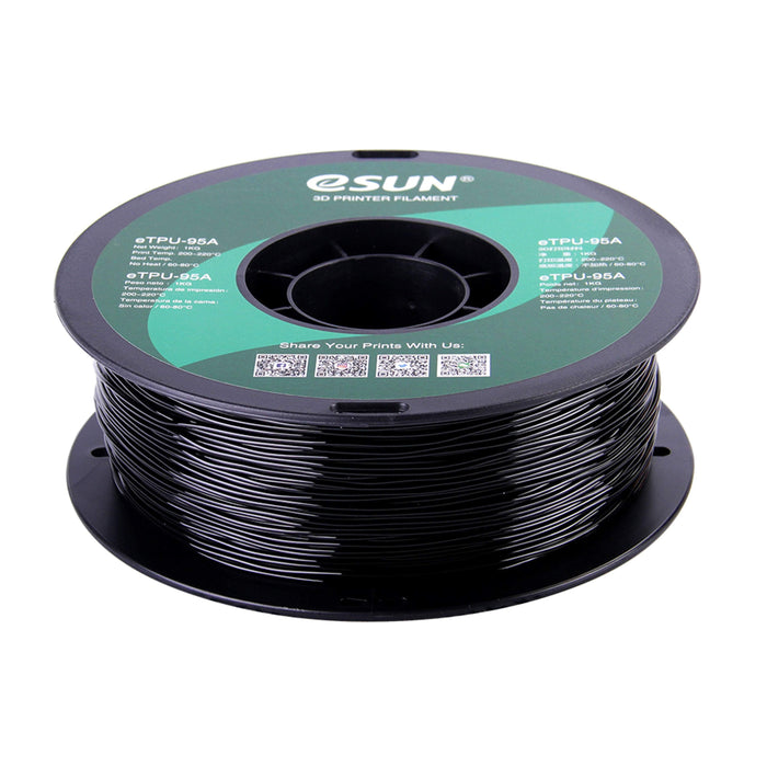 ESUN Filament Black eSun TPU 95A Flexible 3D Print Filament 1.75mm 1kg