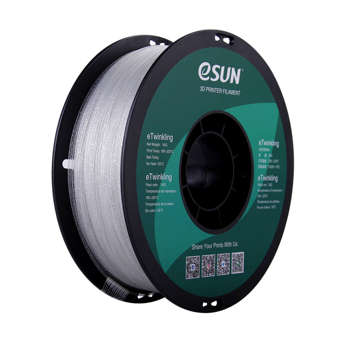 ESUN Filament Clear eSun eTwinkling Glitter PLA 3D Print Filament 1.75mm 1kg