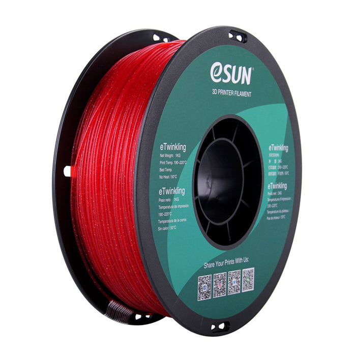 ESUN Filament Red eSun eTwinkling Glitter PLA 3D Print Filament 1.75mm 1kg