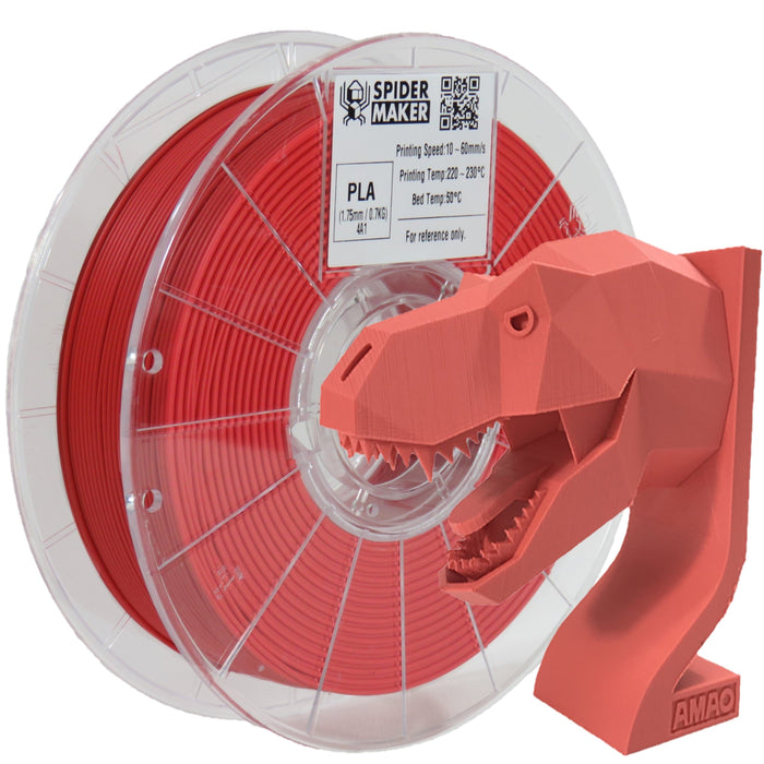 Spidermaker Filament Coral Red Spidermaker Matte Finish PLA 3D Print Filament 1.75mm 700g