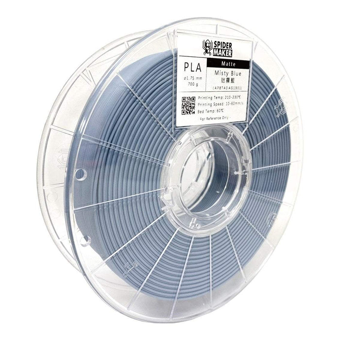 Spidermaker Filament Misty Blue Spidermaker Matte Finish PLA 3D Print Filament 1.75mm 700g